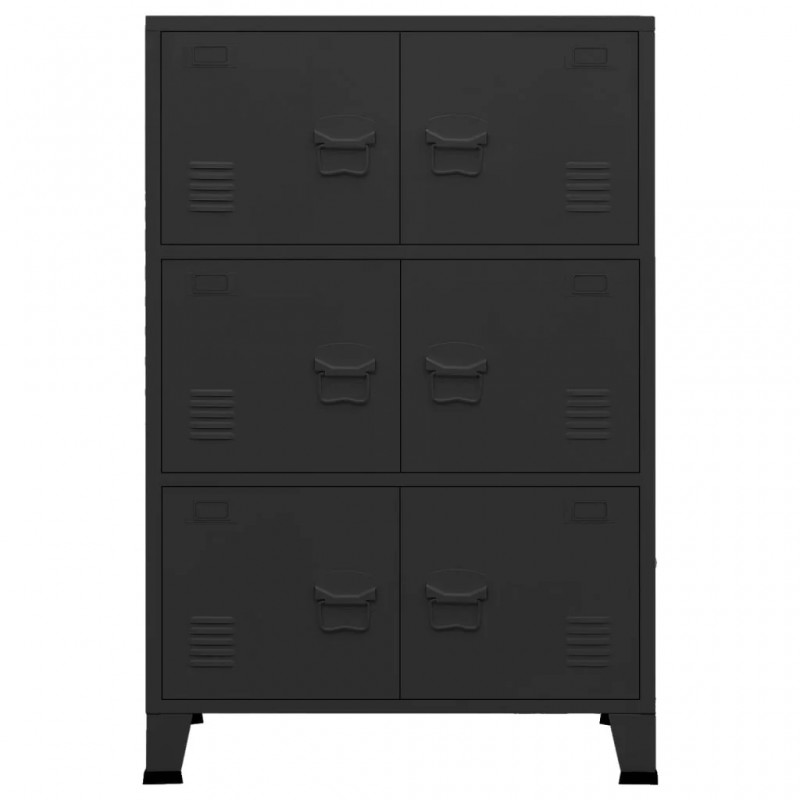 Industrial Storage Chest Black 75x40x115 cm Metal Industrial Storage Chest Black 75x40x115 cm Metal