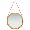 Wall Mirror with Strap 40 cm Gold