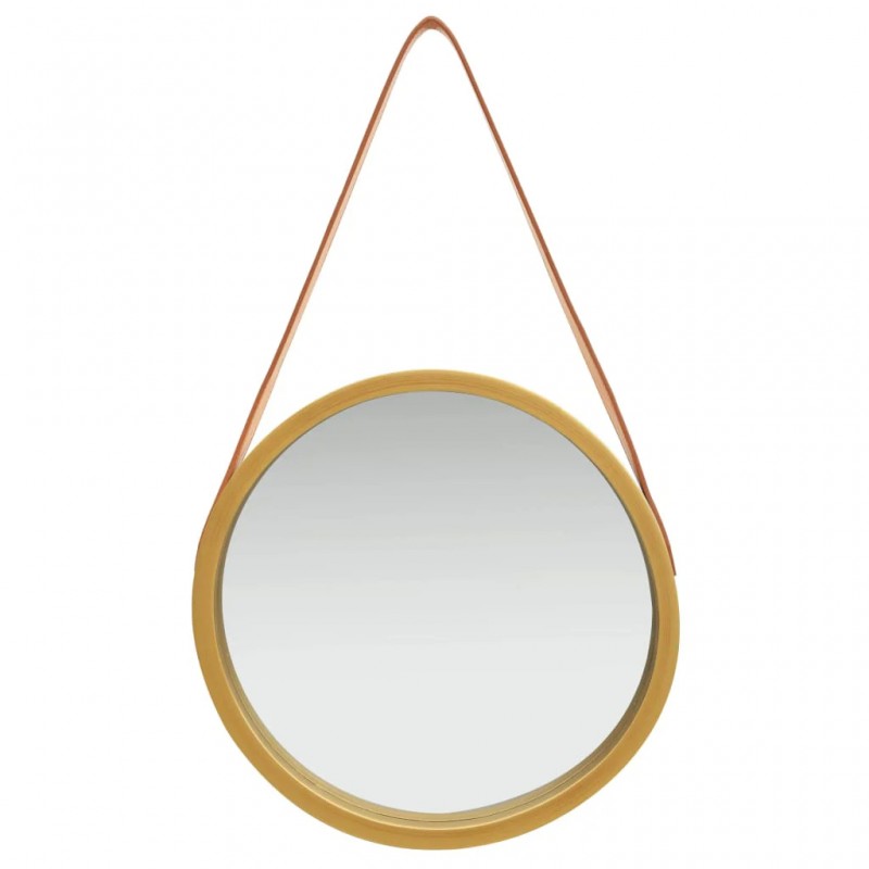 Wall Mirror with Strap 40 cm Gold Wall Mirror with Strap 40 cm Gold