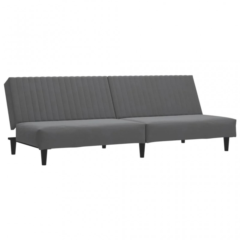 2-Seater Sofa Bed Dark Grey Velvet 2-Seater Sofa Bed Dark Grey Velvet