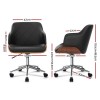 Artiss Wooden Office Chair Fabric Seat Black