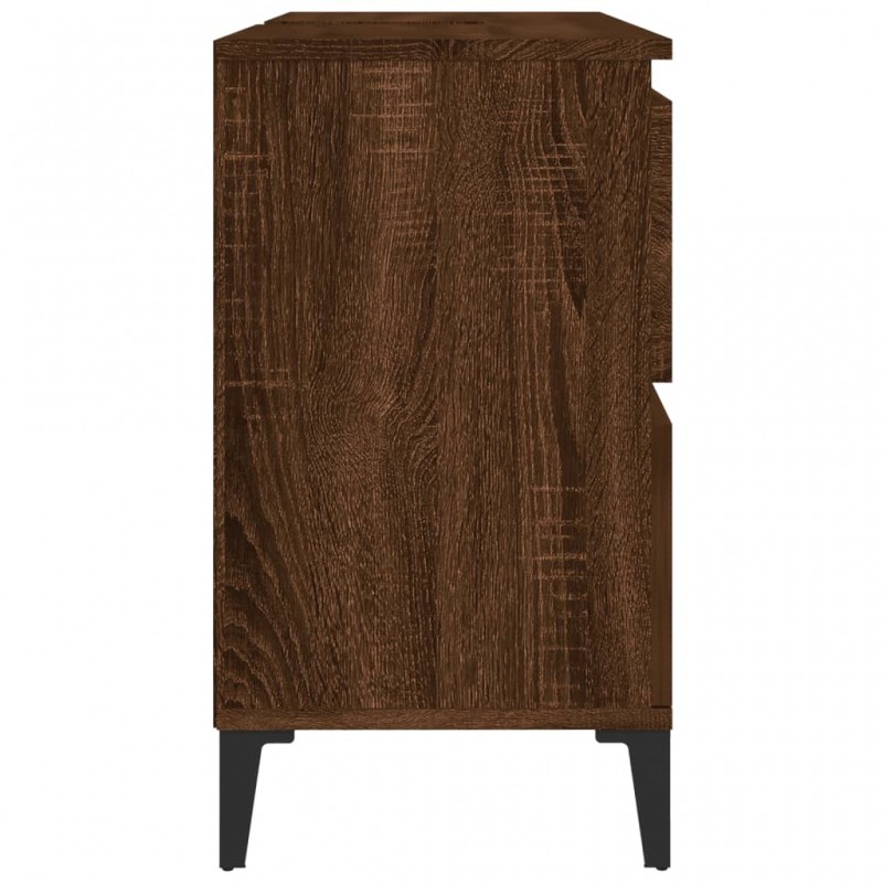 Sink Cabinet Brown Oak 80x33x60 cm Engineered Wood Sink Cabinet Brown Oak 80x33x60 cm Engineered Wood