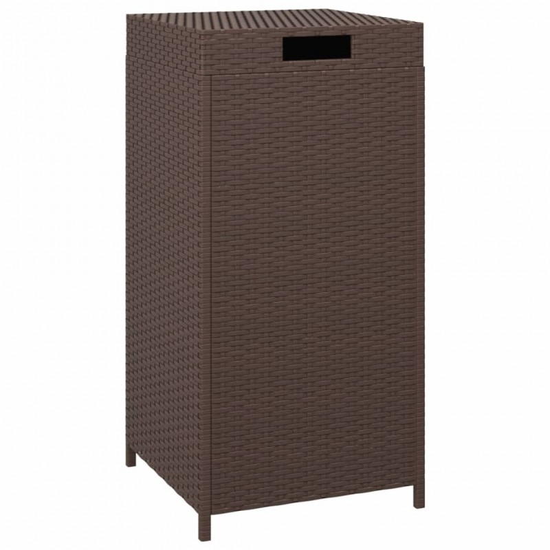 Trash Bin Brown 40x40x80 cm Poly Rattan Trash Bin Brown 40x40x80 cm Poly Rattan