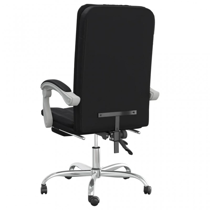Reclining Office Chair Black Faux Leather Reclining Office Chair Black Faux Leather