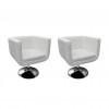 Bar Chairs 2 pcs White Faux Leather