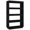 Book Cabinet/Room Divider Black 80x35x135 cm Solid Pinewood