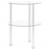2-Tier Side Table Transparent 38 cm Tempered Glass