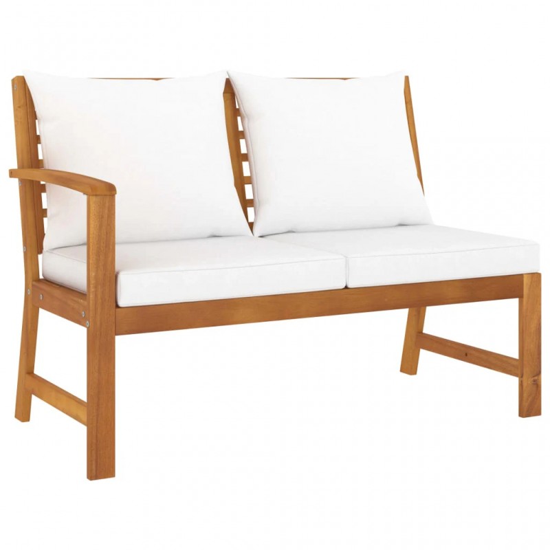 4 Piece Garden Lounge Set with Cushion Cream Solid Acacia Wood 4 Piece Garden Lounge Set with Cushion Cream Solid Acacia Wood