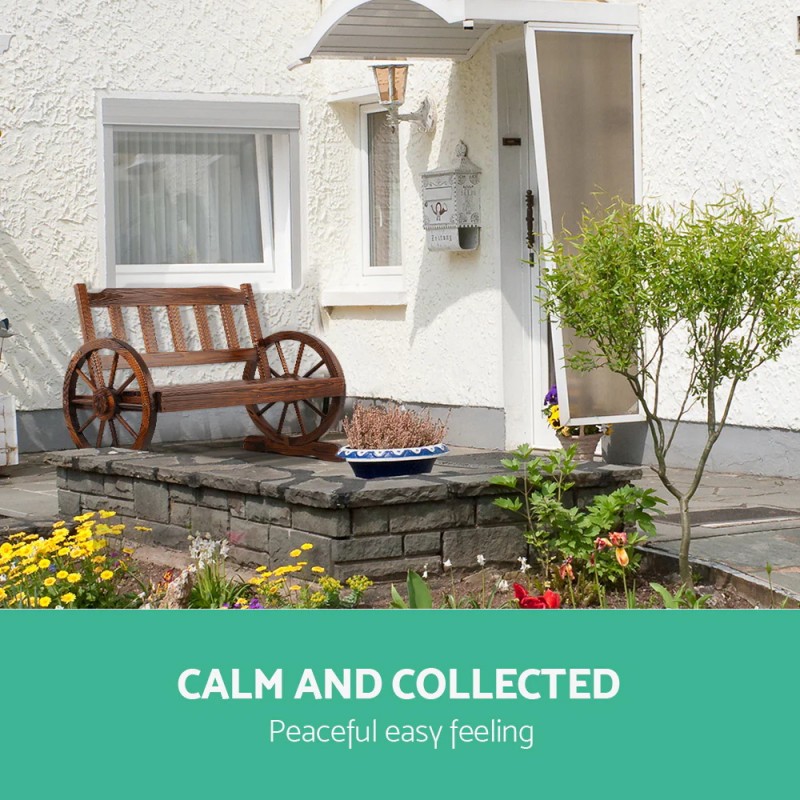 Gardeon Outdoor Garden Bench Wooden 2 Seater Wagon Chair Patio Furniture Brown Gardeon Outdoor Garden Bench Wooden 2 Seater Wagon Chair Patio Furniture Brown