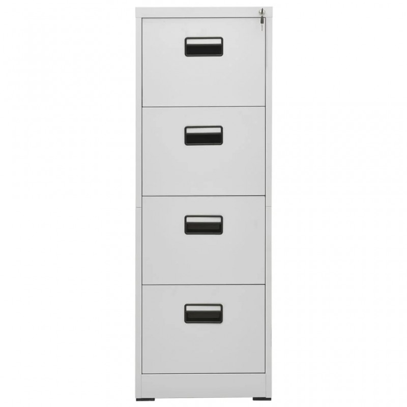 Filing Cabinet Light Grey 46x62x133 cm Steel Filing Cabinet Light Grey 46x62x133 cm Steel
