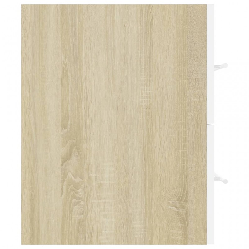 2 Piece Bathroom Furniture Set White and Sonoma Oak Engineered Wood 2 Piece Bathroom Furniture Set White and Sonoma Oak Engineered Wood