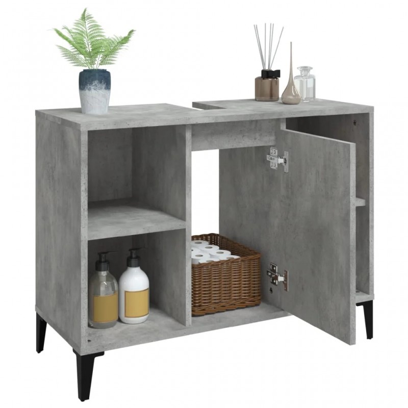 Sink Cabinet Concrete Grey 80x33x60 cm Engineered Wood Sink Cabinet Concrete Grey 80x33x60 cm Engineered Wood