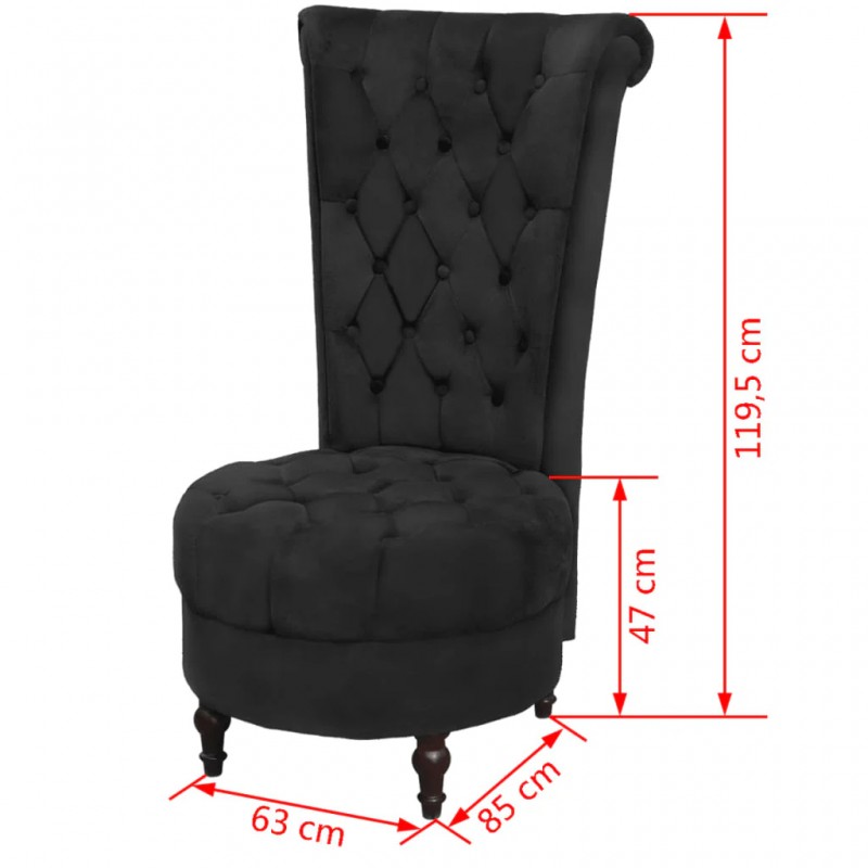 High Back Sofa Chair Black Fabric High Back Sofa Chair Black Fabric
