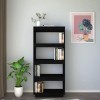 Book Cabinet/Room Divider Black 60x35x135 cm Solid Pinewood