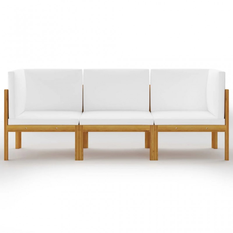 3-Seater Garden Sofa with Cushion Solid Acacia Wood 3-Seater Garden Sofa with Cushion Solid Acacia Wood