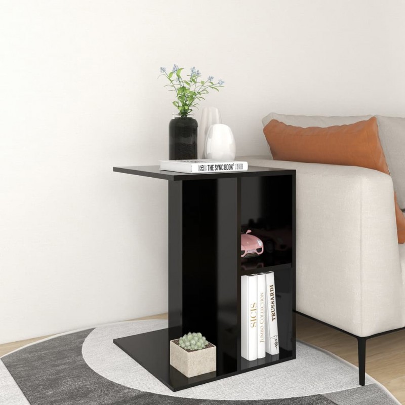 Side Table Black 60x40x45 cm Engineered Wood Side Table Black 60x40x45 cm Engineered Wood