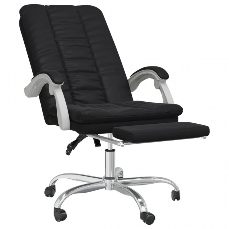Reclining Office Chair Black Faux Leather Reclining Office Chair Black Faux Leather