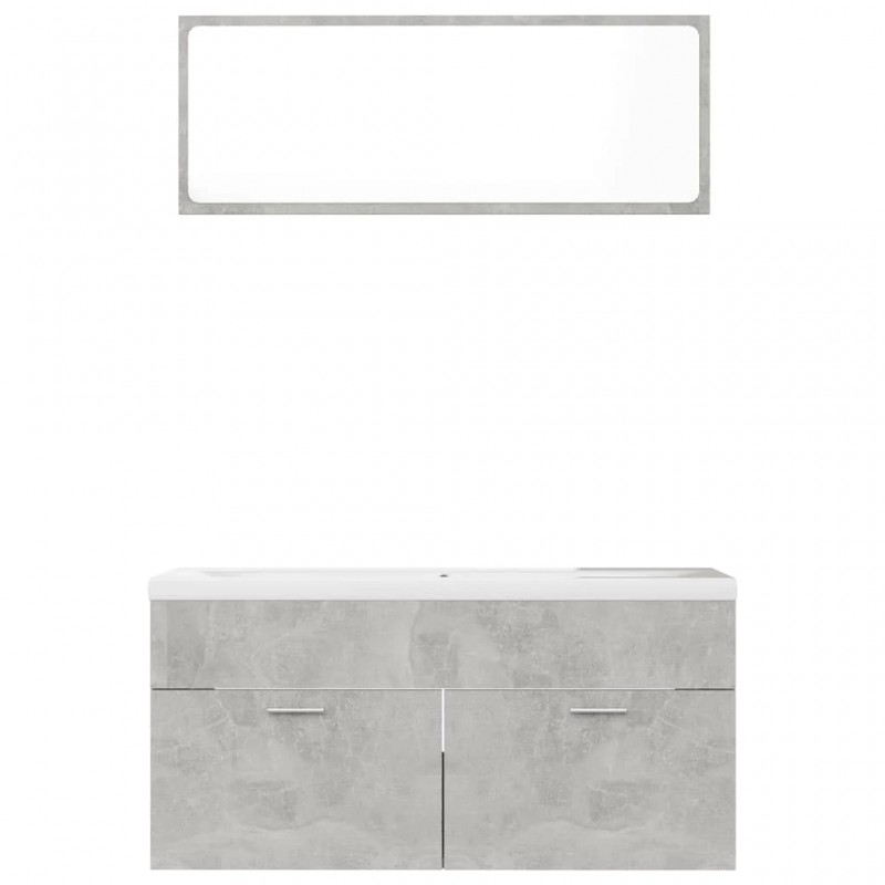 Bathroom Furniture Set Concrete Grey Engineered Wood Bathroom Furniture Set Concrete Grey Engineered Wood