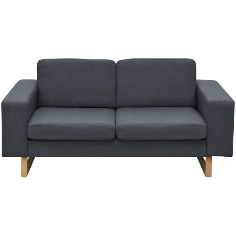 2-Seater Sofa Fabric Dark Grey 2-Seater Sofa Fabric Dark Grey