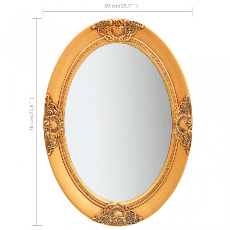 Wall Mirror Baroque Style 50x70 cm Gold Wall Mirror Baroque Style 50x70 cm Gold