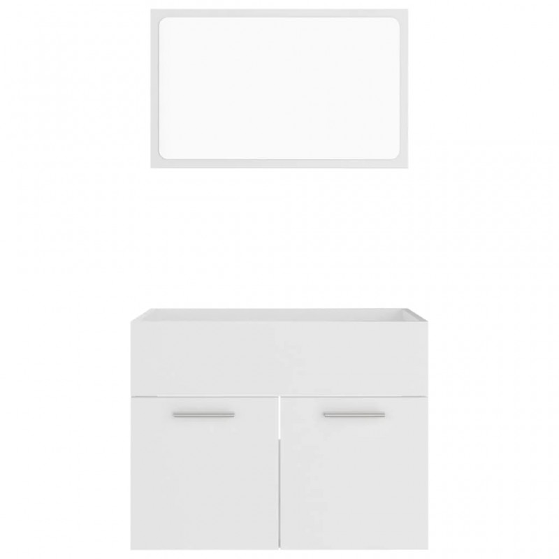 2 Piece Bathroom Furniture Set White Engineered Wood 2 Piece Bathroom Furniture Set White Engineered Wood