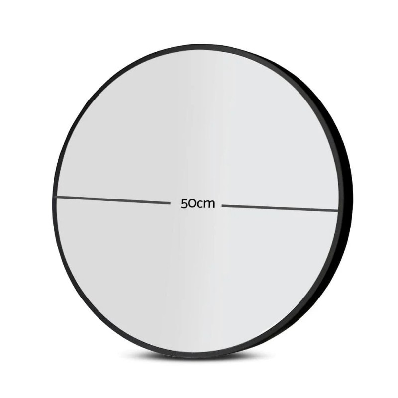 Embellir Wall Mirror Makeup 50cm Home Decor Framed Mirrors Bathroom Round Black Embellir Wall Mirror Makeup 50cm Home Decor Framed Mirrors Bathroom Round Black