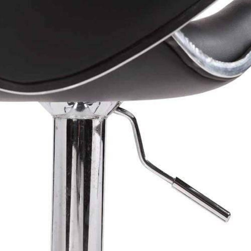 2X Black Bar Stools Faux Leather Mid High Back Adjustable Crome Base Gas Lift Swivel Chairs 2X Black Bar Stools Faux Leather Mid High Back Adjustable Crome Base Gas Lift Swivel Chairs
