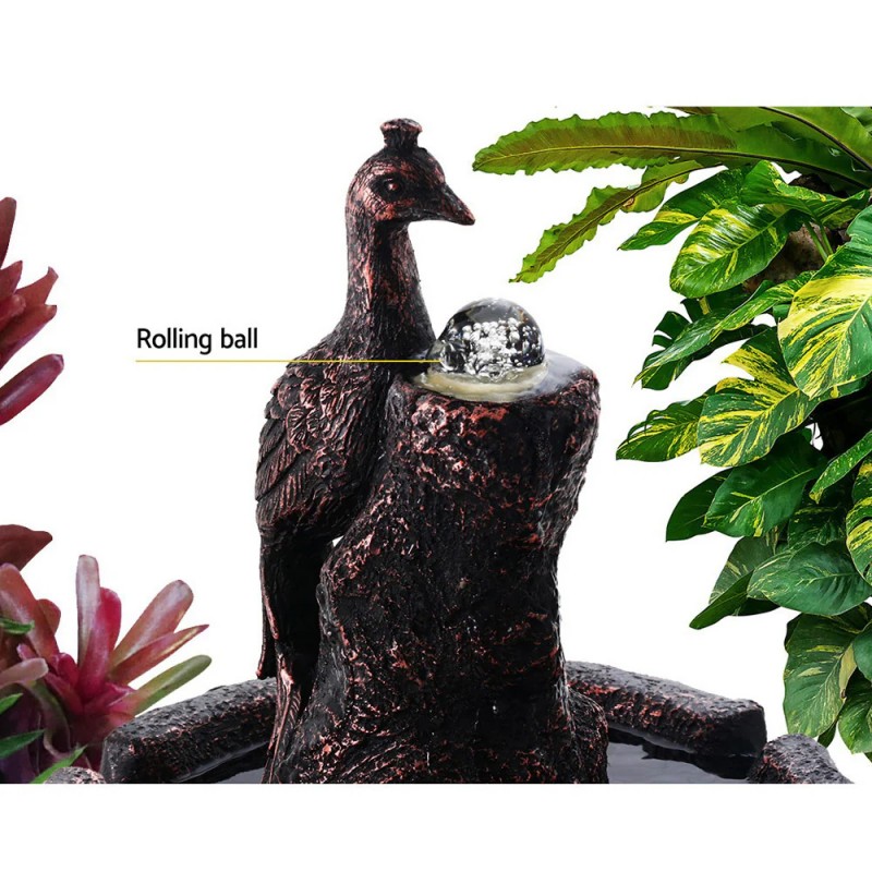 Gardeon Solar Water Feature 3-Tiers Peacock 106cm Gardeon Solar Water Feature 3-Tiers Peacock 106cm