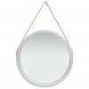 Wall Mirror with Strap 60 cm Silver