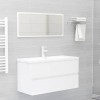 2 Piece Bathroom Furniture Set High Gloss White Engineered Wood