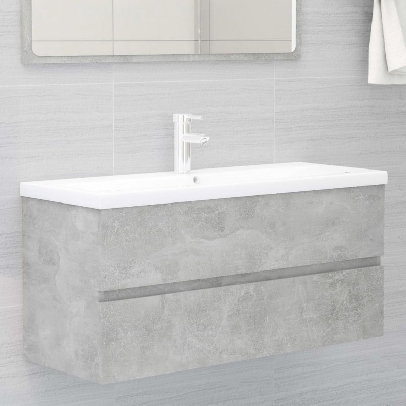 2 Piece Bathroom Furniture Set Concrete Grey Engineered Wood 2 Piece Bathroom Furniture Set Concrete Grey Engineered Wood