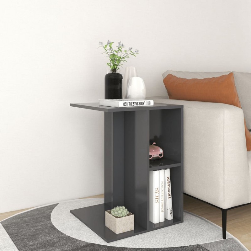 Side Table Grey 60x40x45 cm Engineered Wood Side Table Grey 60x40x45 cm Engineered Wood