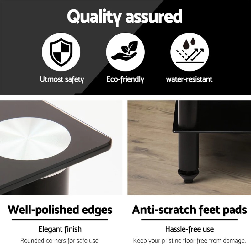 Artiss TV Stand 4 Tiers Storage Shelf Rack Tempered Glass Entertainment Unit Artiss TV Stand 4 Tiers Storage Shelf Rack Tempered Glass Entertainment Unit