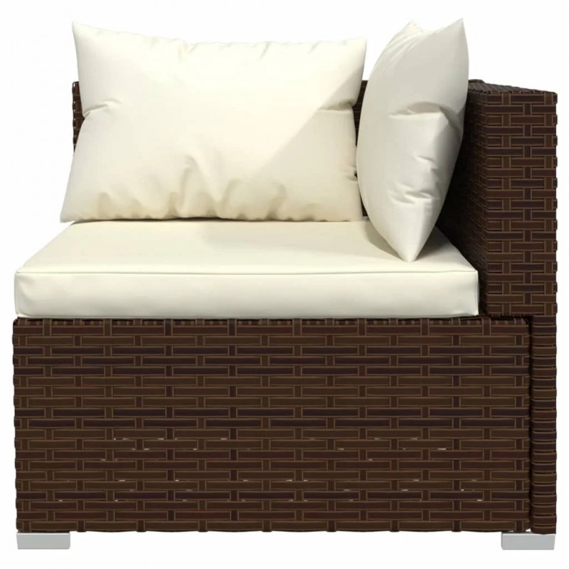 2-Seater Sofa with Cushions Brown Poly Rattan 2-Seater Sofa with Cushions Brown Poly Rattan