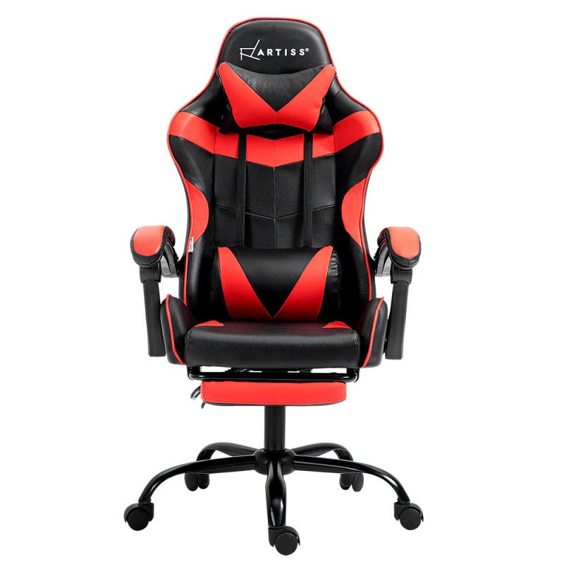 Artiss Gaming Office Chair Recliner Footrest Red Artiss Gaming Office Chair Recliner Footrest Red