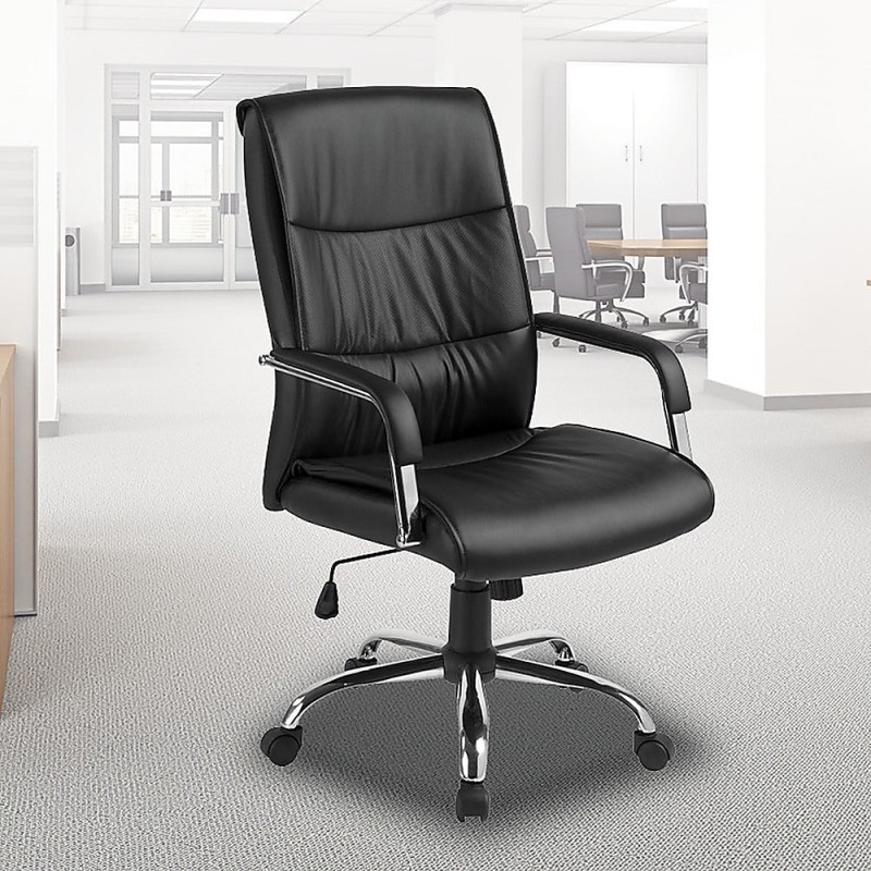 PU Leather Office Chair Executive Padded Black PU Leather Office Chair Executive Padded Black