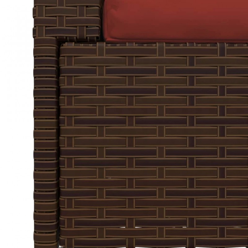 2-Seater Sofa with Cushions Brown Poly Rattan 2-Seater Sofa with Cushions Brown Poly Rattan