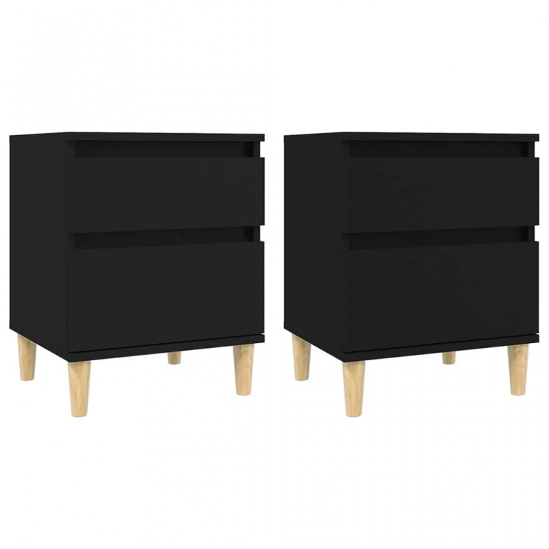 Bedside Cabinets 2 pcs Black 40x35x50 cm Bedside Cabinets 2 pcs Black 40x35x50 cm