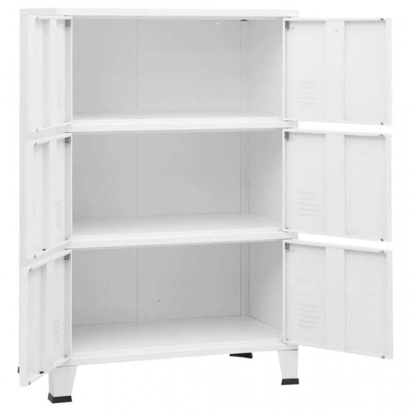 Industrial Storage Chest White 75x40x115 cm Metal Industrial Storage Chest White 75x40x115 cm Metal