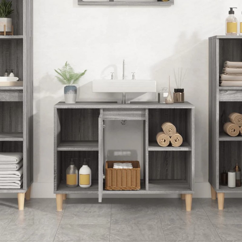 Sink Cabinet Grey Sonoma 80x33x60 cm Engineered Wood Sink Cabinet Grey Sonoma 80x33x60 cm Engineered Wood