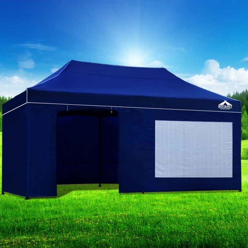 Instahut Gazebo 3x6 Pop Up Marquee Folding Tent Wedding Gazebos Camping Outdoor Shade Canopy Blue Instahut Gazebo 3x6 Pop Up Marquee Folding Tent Wedding Gazebos Camping Outdoor Shade Canopy Blue