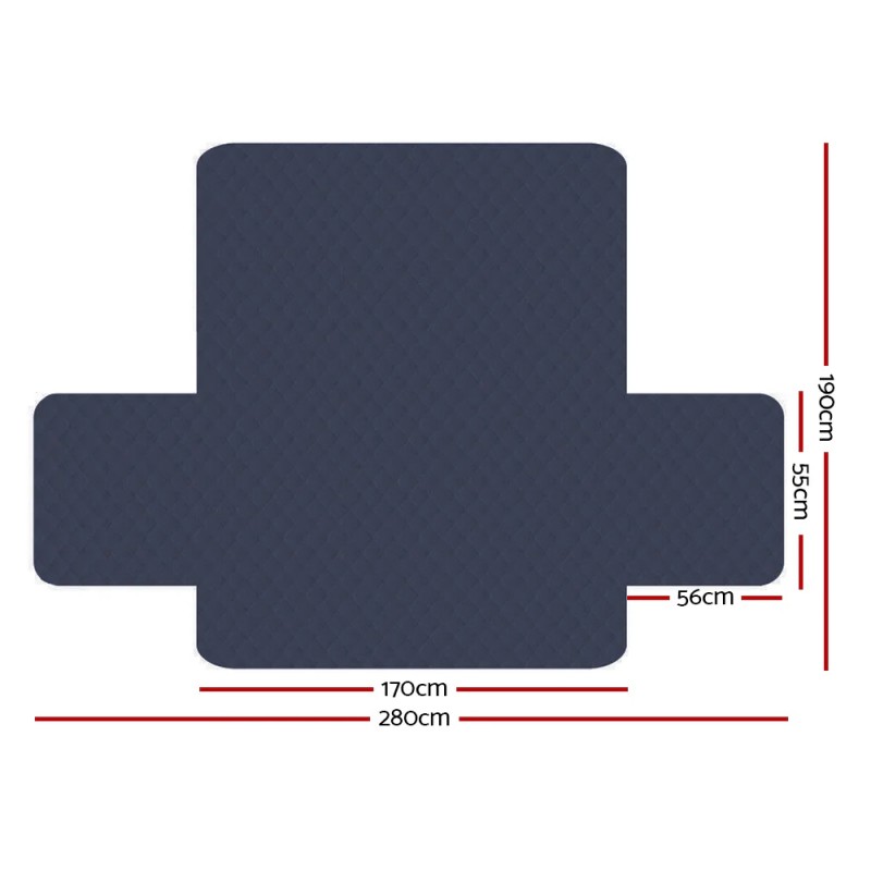 Artiss Sofa Cover Couch Covers 3 Seater Quilted Dark Grey Artiss Sofa Cover Couch Covers 3 Seater Quilted Dark Grey