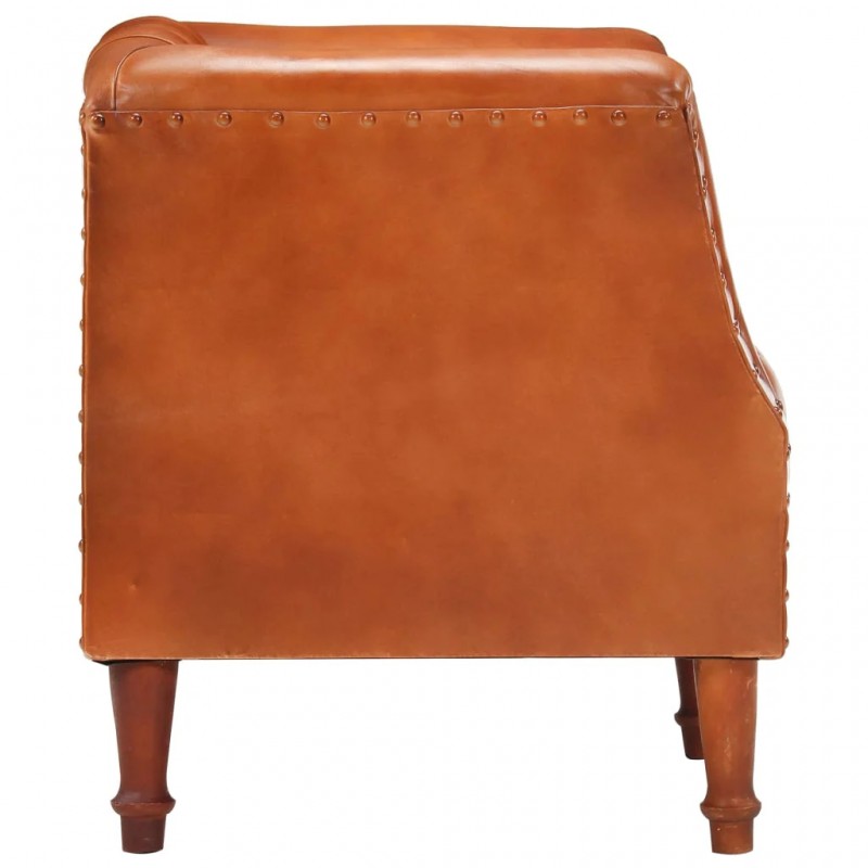 Tub Chair Brown Real Goat Leather Tub Chair Brown Real Goat Leather