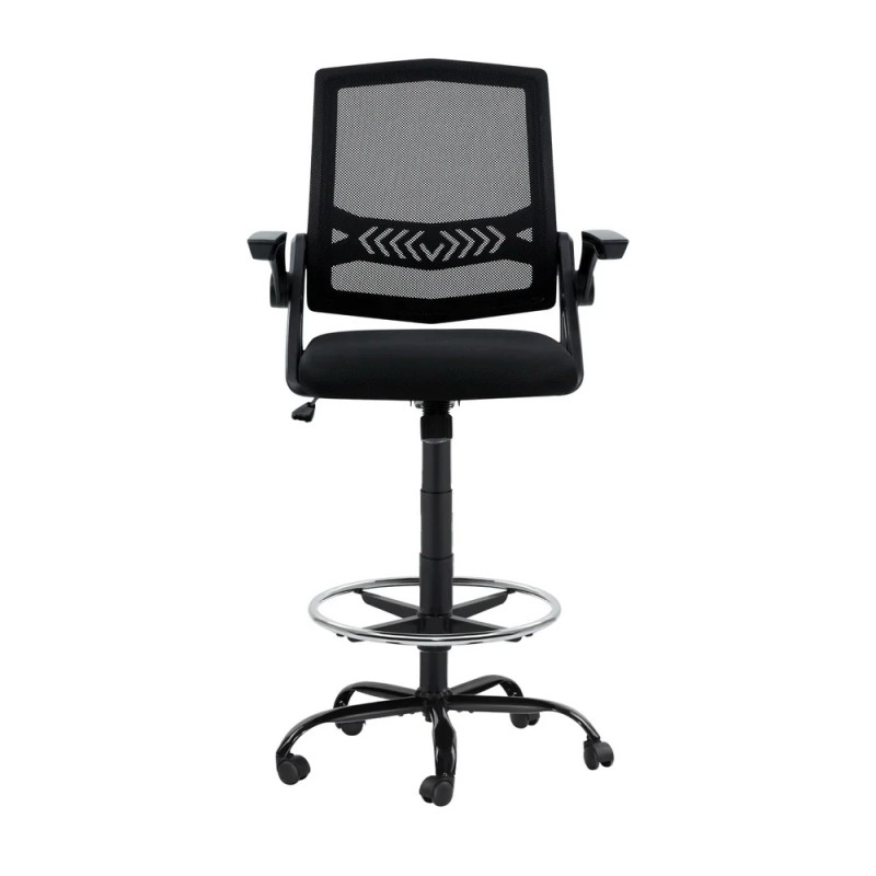 Artiss Office Chair Drafting Stool Mesh Chairs Black Artiss Office Chair Drafting Stool Mesh Chairs Black