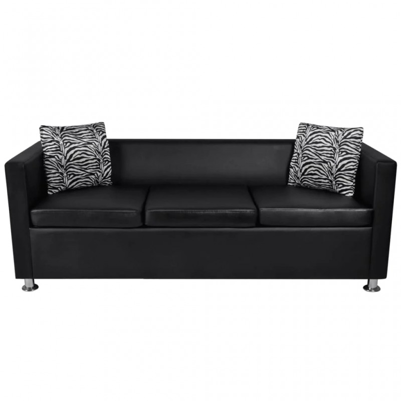 Sofa Set Artificial Leather 3-Seater and 2-Seater Black Sofa Set Artificial Leather 3-Seater and 2-Seater Black