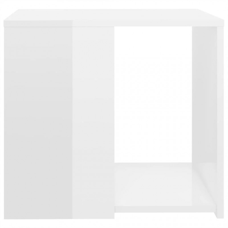 Side Table High Gloss White 50x50x45 cm Engineered Wood Side Table High Gloss White 50x50x45 cm Engineered Wood