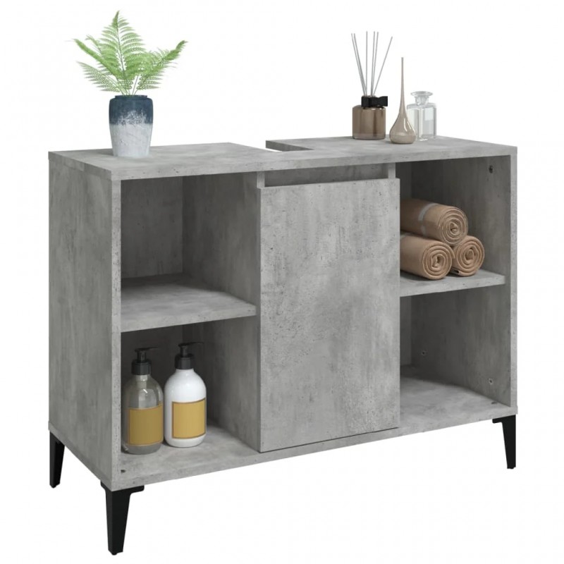 Sink Cabinet Concrete Grey 80x33x60 cm Engineered Wood Sink Cabinet Concrete Grey 80x33x60 cm Engineered Wood