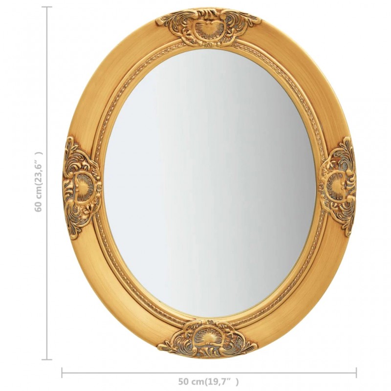 Wall Mirror Baroque Style 50x60 cm Gold Wall Mirror Baroque Style 50x60 cm Gold