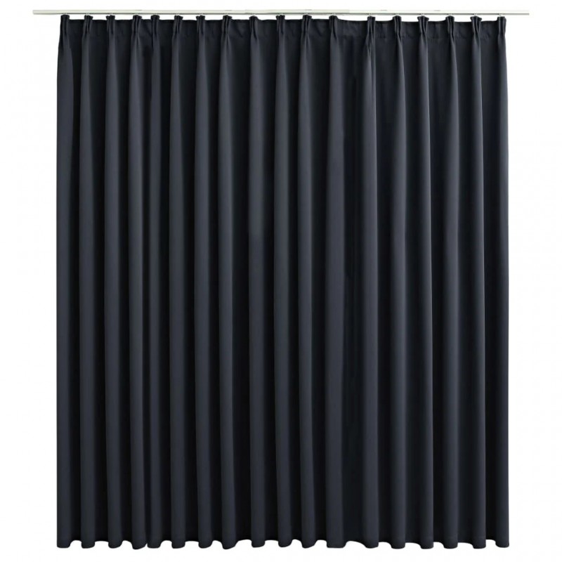 Blackout Curtain with Hooks Black 290x245 cm Blackout Curtain with Hooks Black 290x245 cm