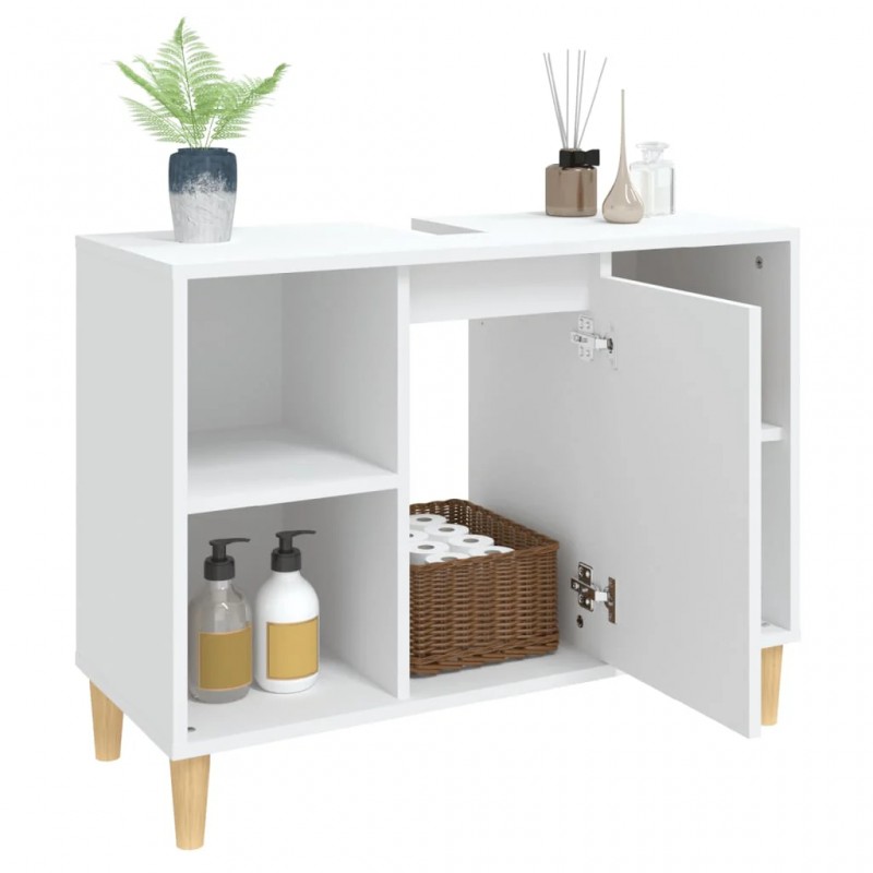 Sink Cabinet White 80x33x60 cm Engineered Wood Sink Cabinet White 80x33x60 cm Engineered Wood